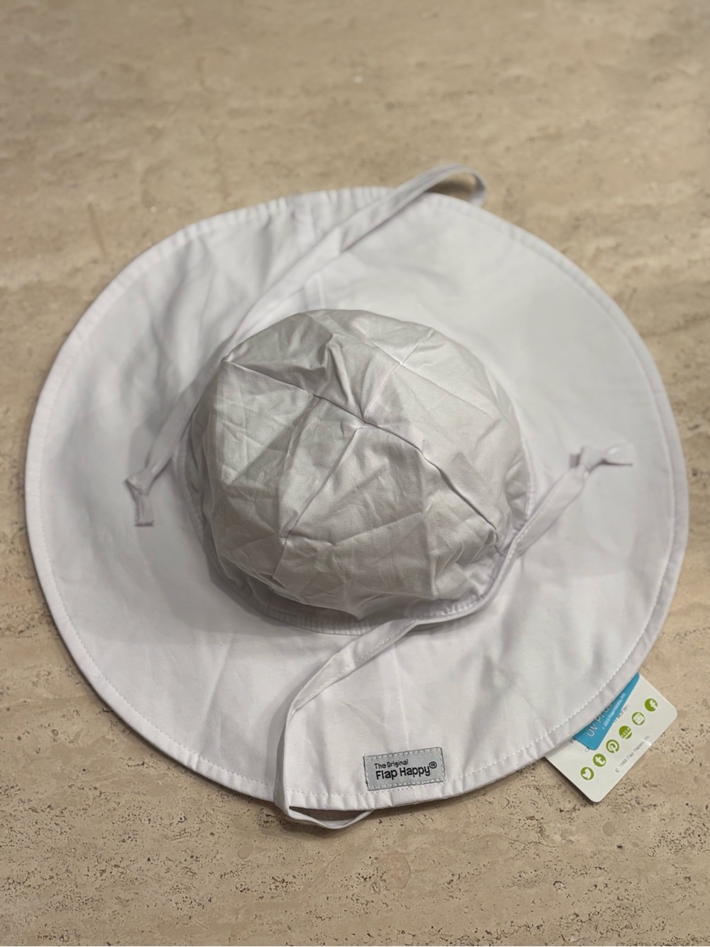Flap Happy Wide Brim Sun Hat in White